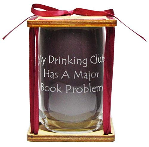Book Club"My Drinking Club Has A Major Book Problem" 360 Degrees Engraved Stemless Wine Glass