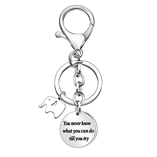 Inspirational Gifts Daughter Son Best Friend Gift Key Rings with Elephant Graduation Gifts for Women Men Birthday Encouragement Gifts