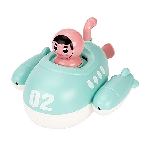 NEXTAKE Kids Bath Toy Submarine Wind Up Submarine Clockwork Floating Boat Water Spray Squirt Toy Bathtub Toy for Toddlers  Pink Blue