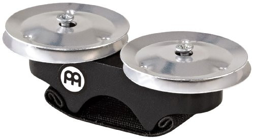 Meinl Percussion Finger Jingle Tambourine for Cajons  Bongos  Djembes  Congas and Hand Drums  NOT MADE IN CHINA  Aluminum  2 YEAR WARRANTY  FJS1A BK
