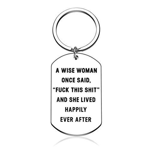 Christmas Novelty Funny Keychain Gifts for Women A Wise Woman Once Said and She Lived Happily Ever After Encouragement Gift Key Chain for Sister Her Girls BFF Birthday Spiritual Inspirational Gifts Christmas Novelty Funny Keychain Gifts for Women A Wise Woman Once Said and She Lived Happily Ever After Encouragement Gift Key Chain for Sister Her Girls BFF Birthday Spiritual Inspirational Gifts