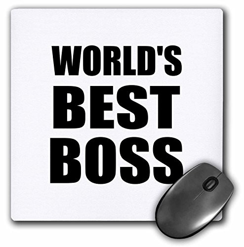 3D Rose"Worlds Best Boss in BlackGreat Text Design for The Greatest Boss" Matte Finish Mouse Pad - 8 x 8" - mp_194437_1