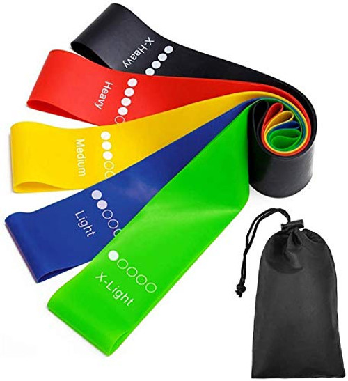Resistance Loop Bands Natural Latex Mini Exercise Bands Resistance Workout Bands for Home Fitness Stretching Strength Training Physical Therapy Workout Bands Pilates Flexbands Set of 5 Resistance Loop Bands Natural Latex Mini Exercise Bands Resistance Workout Bands for Home Fitness Stretching Strength Training Physical Therapy Workout Bands Pilates Flexbands Set of 5