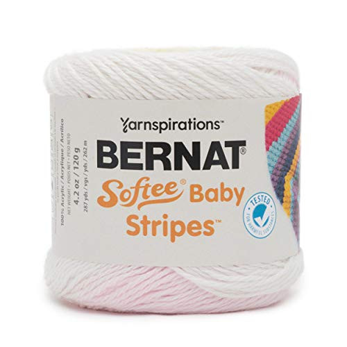 Bernat Softee Baby Stripes Yarn  4 2 oz  Gauge 3 Light  Angelic Stripe