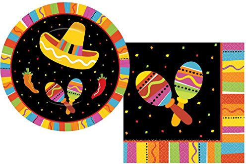 Fiesta Fun Party Pack: Bundle Includes Plates and Napkins for 16 Guests