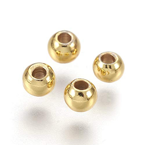 Craftdady 50pcs Golden Round Ball Spacer Beads 3mm Tiny Small Rondelle Loose Beads for Jewelry Crafts Making Hole 1 2mm Craftdady 50pcs Golden Round Ball Spacer Beads 3mm Tiny Small Rondelle Loose Beads for Jewelry Crafts Making Hole 1 2mm