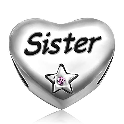 JMQJewelry Christmas Sister Heart Love Birthday Birthstone Purple June Charm for Bracelets Moon Star JMQJewelry Christmas Sister Heart Love Birthday Birthstone Purple June Charm for Bracelets Moon Star