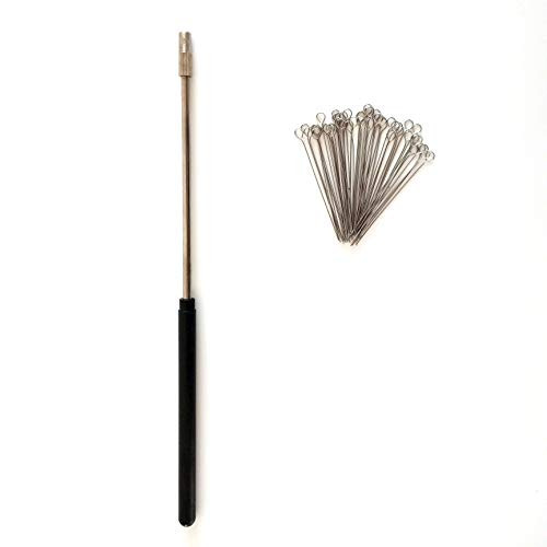 Soccerene Reusable Inoculating Loops 1PCS Holder  8 8 Inches  and 50PCS Replaceable Nichrome Wire Tips  10uL   Inoculation Loop for Bacterial Tissue Culture