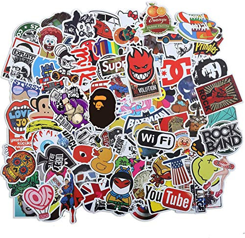 Fashion Cool Brand Stickers  Vinyl Skateboard Stickers for Car Motorcycle Bicycle Luggage Graffiti Patches Water Bottle Laptop Stickers Decals for Teens  100Pcs