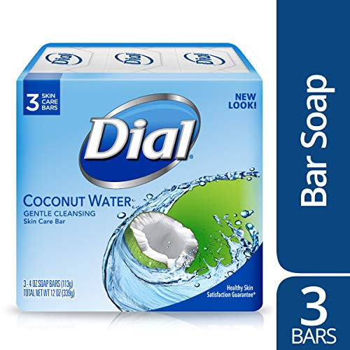 Dial Skin Care Bar Soap  Coconut Water  4 Ounce  3 Bars
