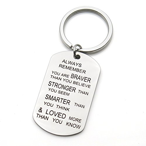Always Remember You are Braver Stronger Graduation Family Friends Gift Keychain