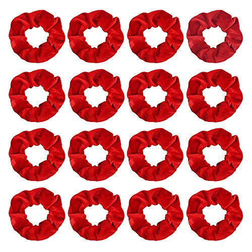 Semato 16 Pack Red Hair Scrunchies Velvet Elastics Scrunchy Hair Ties for Women Girls Hair Elastics Ponytail Holder Scrunchy Girl Accessories Elastic Hair Bands Scrunchie