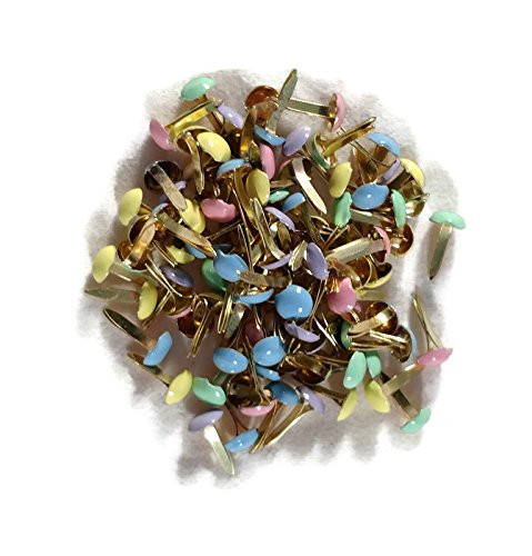 CREATIVE IMPRESSIONS Pastel Colored Assorted   Mini Round Brads   100ct