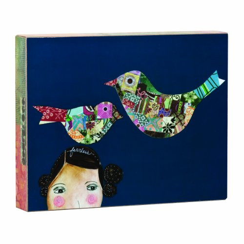 Kelly Rae Roberts Girl with 2 Birds Boxy Wall Art