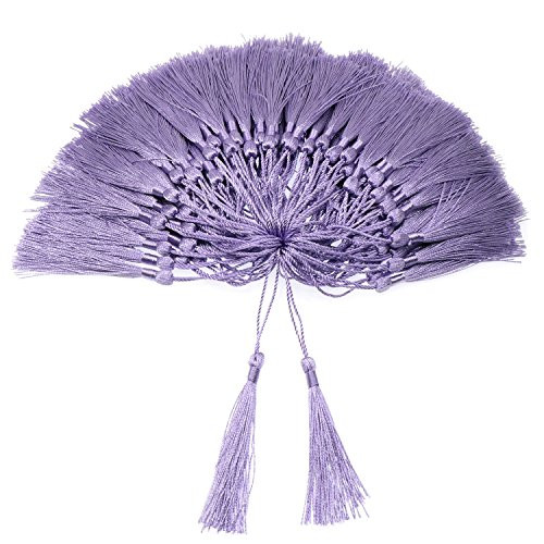 VAPKER 100 Pieces Purple Tassels 13cm 5 Inch Silky Handmade Soft Tassels Floss Bookmark Tassels with 2 Inch Cord Loop for Jewelry Making  DIY Projects  Bookmarks