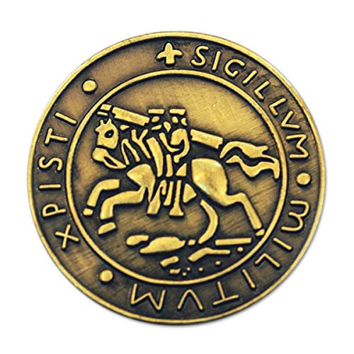 Knights Templar Seal Crusaders Solomon s Temple Round Masonic Lapel Pin Antique Brass 7 8 Diameter Knights Templar Seal Crusaders Solomon s Temple Round Masonic Lapel Pin Antique Brass 7 8 Diameter