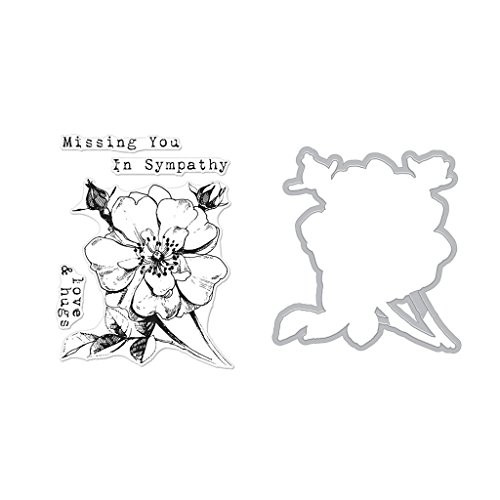 Hero Arts Clear Stamps and Frame Cuts Die Combo, Hero Florals Rose Stem