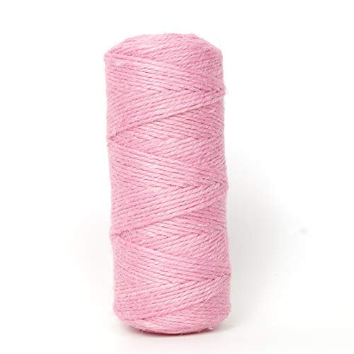 Micomon 300 Feet Natural Jute Twine Best Arts Crafts Gift Twine Christmas Twine Industrial Packing Materials Durable String for Gardening Applications?Pink