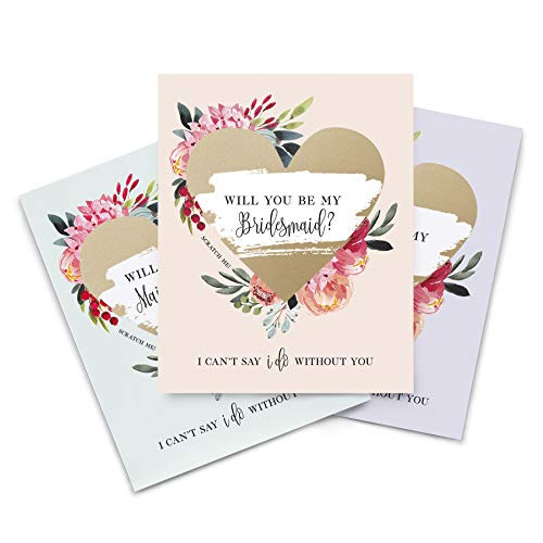 Bliss Collections Will You Be my Bridesmaid Proposal Scratch Off Wine Labels  Set of 8 Wine Bottle Labels for  Bridesmaid  Maid of Honor and Attendant  I Cant Say I Do Without You