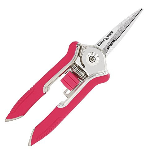 FLORA GUARD 6 5 Inch Micro Tip Pruning Snip Gardening Hand Pruning Shears Trimming Scissors with Stainless Steel Red