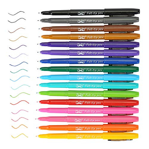 Mr  Pen  Felt Tip Pens  16 Pack  Colored Felt Tip Pens  Marker Pens  Felt Pens  Felt Tip Markers  Felt Markers  Felt Tip Pens Assorted Colors  Felt Tip Marker Pens  Felt Tip Pens Fine Point