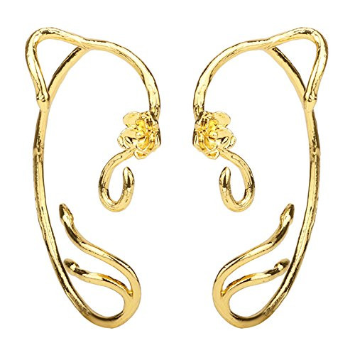 Beauty Belle Ear Crawler Earring Climber Rose The Beast Stud Cuff Ear Wrap Pin Vine Charm Clip On Jewelry Golden Plated