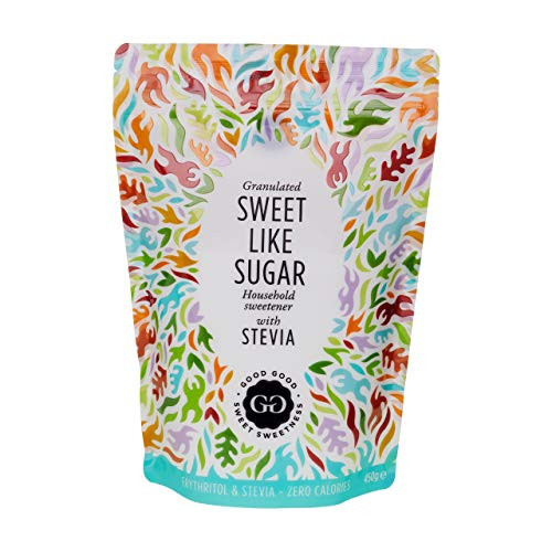 Sweet Like Sugar by Good Good   Natural Sweetener with Stevia  1 lb  450 gr    Natural Sugar Substitute Zero Calorie Sweetener   Non GMO   Keto  Vegan  Vegetarian