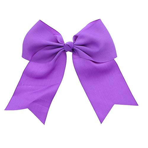 Jumbo Bow Clip with Tails Purple