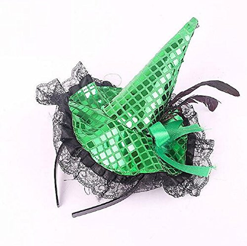 EBTOYS Halloween Headband Witch Hat Headband Hair Bands Hair Hoop Halloween Costume Dress up Party Supplies   Green
