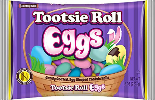 Candy Coated  Tootsie Roll Egg Shaped Candies  Perfect Easter Treats for Baskets or Hunts  8 oz Bag
