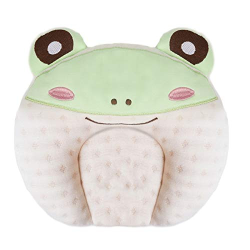 BORITAR Soft Baby Pillows Newborns Head U Shaping Flat Head Pillows Nursery Pillows Infant Support Sleeping Breathable Pillows Frog