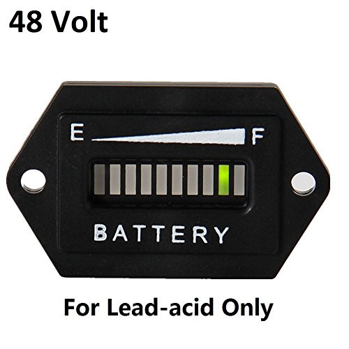SEARON 48V LED Battery battery capacity meter Charge Discharge Status Indicator Gauge Testers for EZGO Club Car Yamaha Golf Cart Solar Panel Marine Trolling Motor Hex