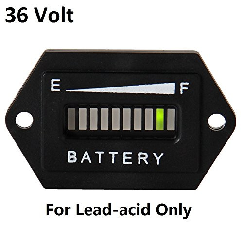 SEARON 36 Volt LED Battery Indicator Meter Gauge Hex for EZGO Club Car Yamaha Golf Cart Solar Panel Marine Trolling Motor