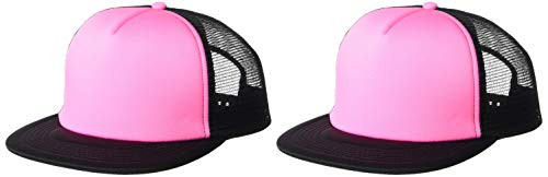Marky G Apparel Flat Bill Snapback Trucker Cap  2 Pack   Neon Pink  OS