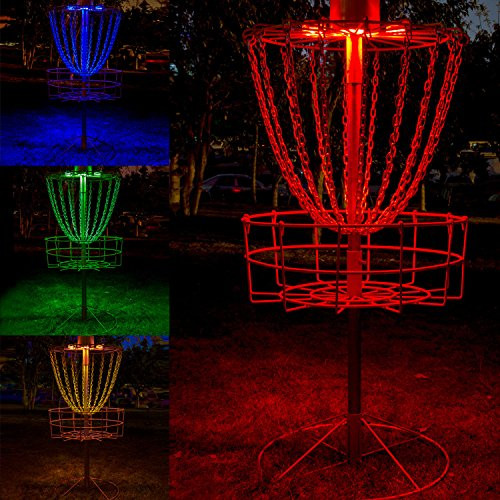 Disc Golf Basket Lights, Water Proof Multi Color LED Lights with Remote Control Color Changing Modes, And Velcro To Attach, Basket Not Included (2 Led Lights)