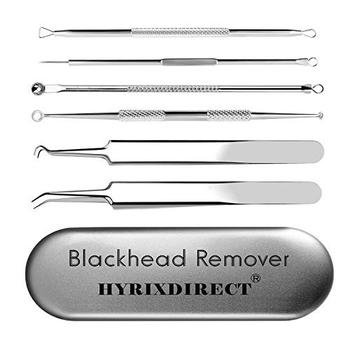 Blackhead Remover Pimple Comedone Extractor Acne Removal Kit Treatment for Blemish Whitehead Popping Zit Removing with Metal Case