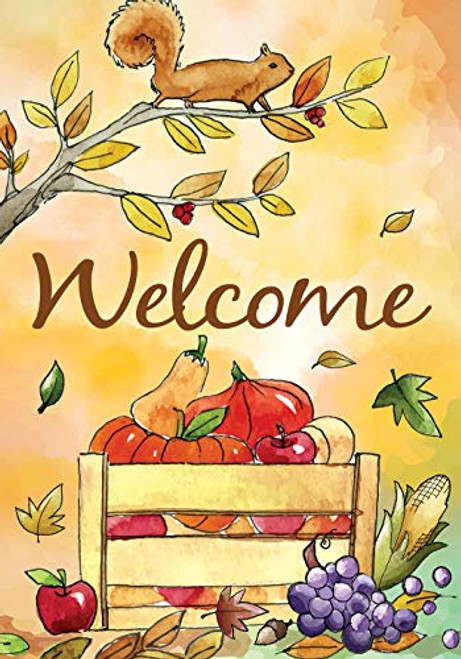 Texupday Welcome Fall Harvest Fruits Pumpkins Decoration Squirrel Autumn Garden Flag Outdoor Yard Flag 12 x 18 Texupday Welcome Fall Harvest Fruits Pumpkins Decoration Squirrel Autumn Garden Flag Outdoor Yard Flag 12 x 18