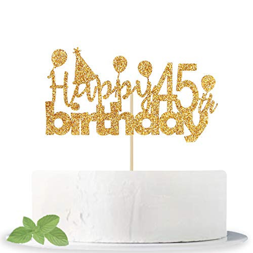 Gold Glitter Happy 45th Birthday Cake Topper Hello 45 Cheers to 45 Years 45 Fabulous Happy 45th Birthday Anniversary Party Decoration Supplies Gold Glitter Happy 45th Birthday Cake Topper Hello 45 Cheers to 45 Years 45 Fabulous Happy 45th Birthday Anniversary Party Decoration Supplies