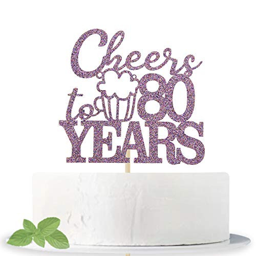 Purple Glitter Cheers to 80 Years Cake Topper for 80th Anniversary 80th Birthday Cake Decorating Hello 80 80 Fabulous Birthday Party Decorations Supplies Purple Glitter Cheers to 80 Years Cake Topper for 80th Anniversary 80th Birthday Cake Decorating Hello 80 80 Fabulous Birthday Party Decorations Supplies