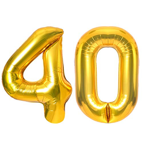 Gold Number 40 Birthday Party Balloons 40 Inch Foil Mylar Large Numbers Balloon for 40th Anniversary Celebration Decoration Gold Number 40 Birthday Party Balloons 40 Inch Foil Mylar Large Numbers Balloon for 40th Anniversary Celebration Decoration