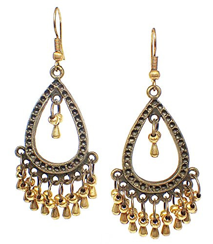 Bijoux De Ja Bronze and Brass Beads Moroccan Style Drop Dangling Earrings  Chandelier