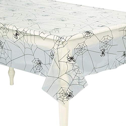 Halloween Spider Web Design Plastic Table Cover 54  x 108