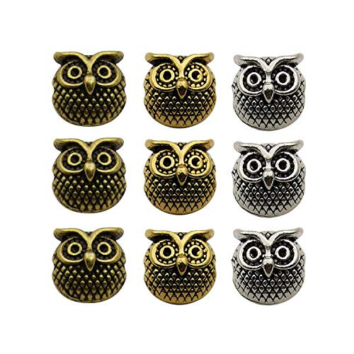 30pcs Antique Silver Bronze Gold Mixed Owl Head Loose Spacer Bead Craft Supplies Charms Pendants for Jewelry Findings Making Accessory for DIY Bracelet Necklace M199 30pcs Antique Silver Bronze Gold Mixed Owl Head Loose Spacer Bead Craft Supplies Charms Pendants for Jewelry Findings Making Accessory for DIY Bracelet Necklace M199