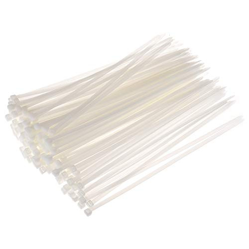 uxcell 150pcs Cable Zip Ties 8 Inch x 0 14 Inch Self Locking Nylon Tie Wraps White
