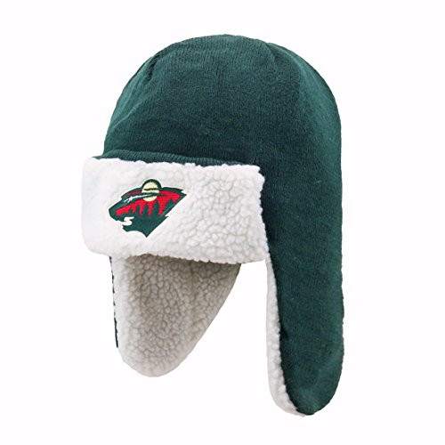 OTS NHL Minnesota Wild Men s Breck Sherpa Hunter Knit Cap  Team Color  One Size