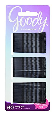 Goody SlideProof Bobby Pins  Brown  60 count  Pack of 6  1942223