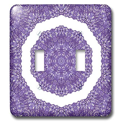 3dRose lsp 39464 2 Painted Purple Lace Kaleidoscope Pattern Double Toggle Switch