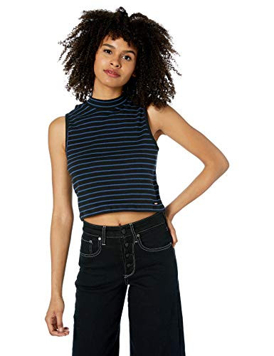 Volcom Junior s Women s Lil Mock Neck Tank Top  Black Combo  Extra Extra Large