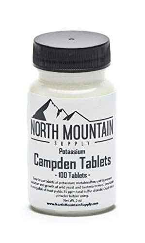 North Mountain Supply Campden Tablets  Potassium Metabisulfite    100 Tablets   2 Ounce Jar
