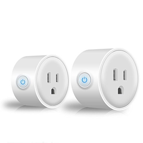 Sockets Wi-Fi Smart Plug, Mini Outlets Smart Socket No Hub Required Timing Function Control Your Electric Devices from Anywhere Compatible with Alexa and Google (White 2 Pack)
